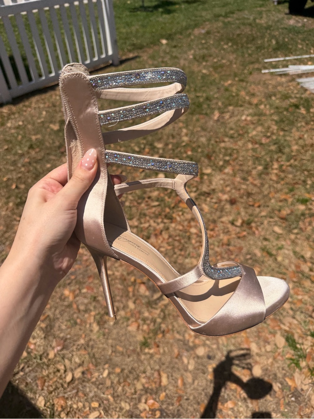 Vince Camuto Blush Crystal Strappy High Heel Sandal